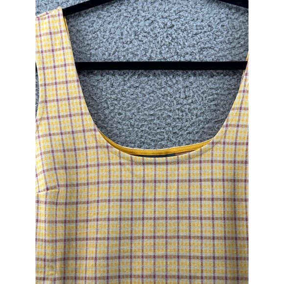 ModCloth Yellow & Pink Plaid Sleeveless Shift Dress Size Large NWT - Picture 5 of 10